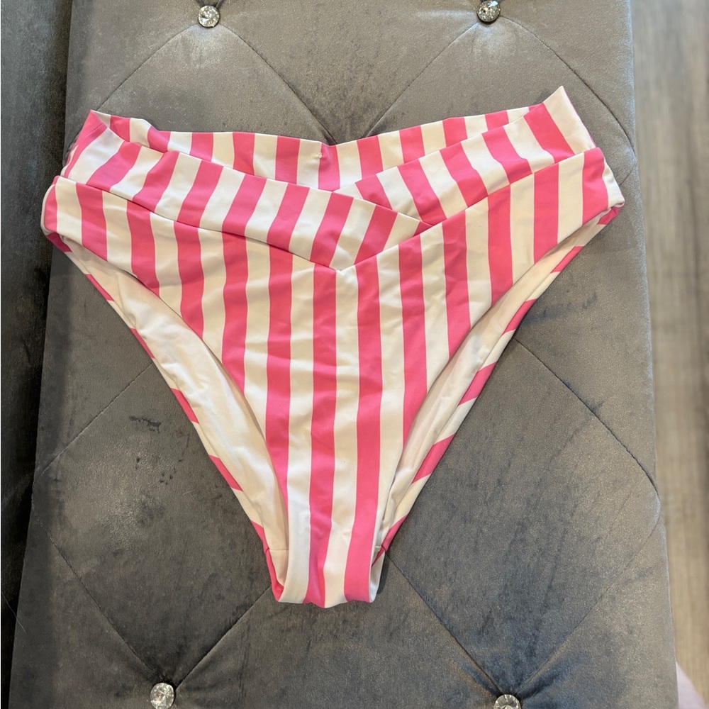 Victoria's Secret Pink and White Striped Bikini Bottom - Picture 4 of 8